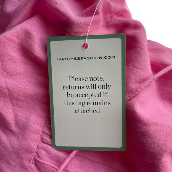 Apiece Apart Atlas Pink Cotton Midi Dress Long Sleeve Tiered Size 4 - Picture 12 of 13